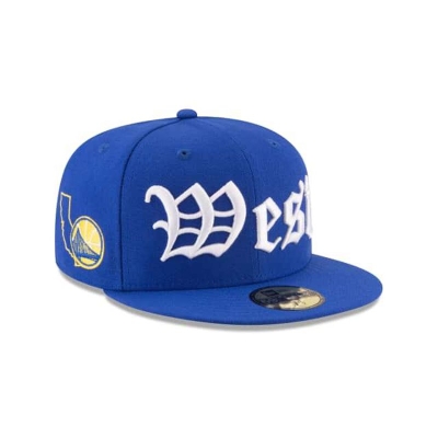 Sapca New Era Golden State Warriors NBA League Script 59FIFTY Fitted - Albastri